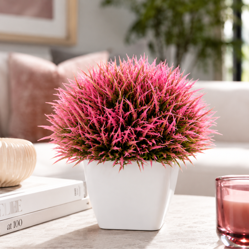 Artificial Red Potted Plant | Premium Decorative Faux Plant for Home & Office