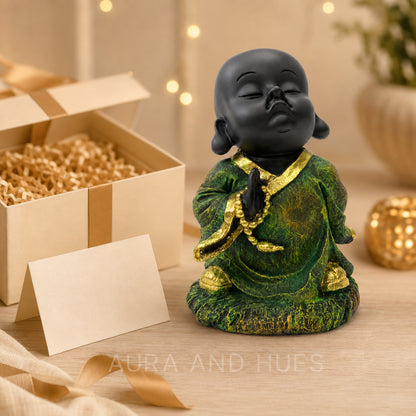 Abstract Standing Yoga Figurine - Green Golden