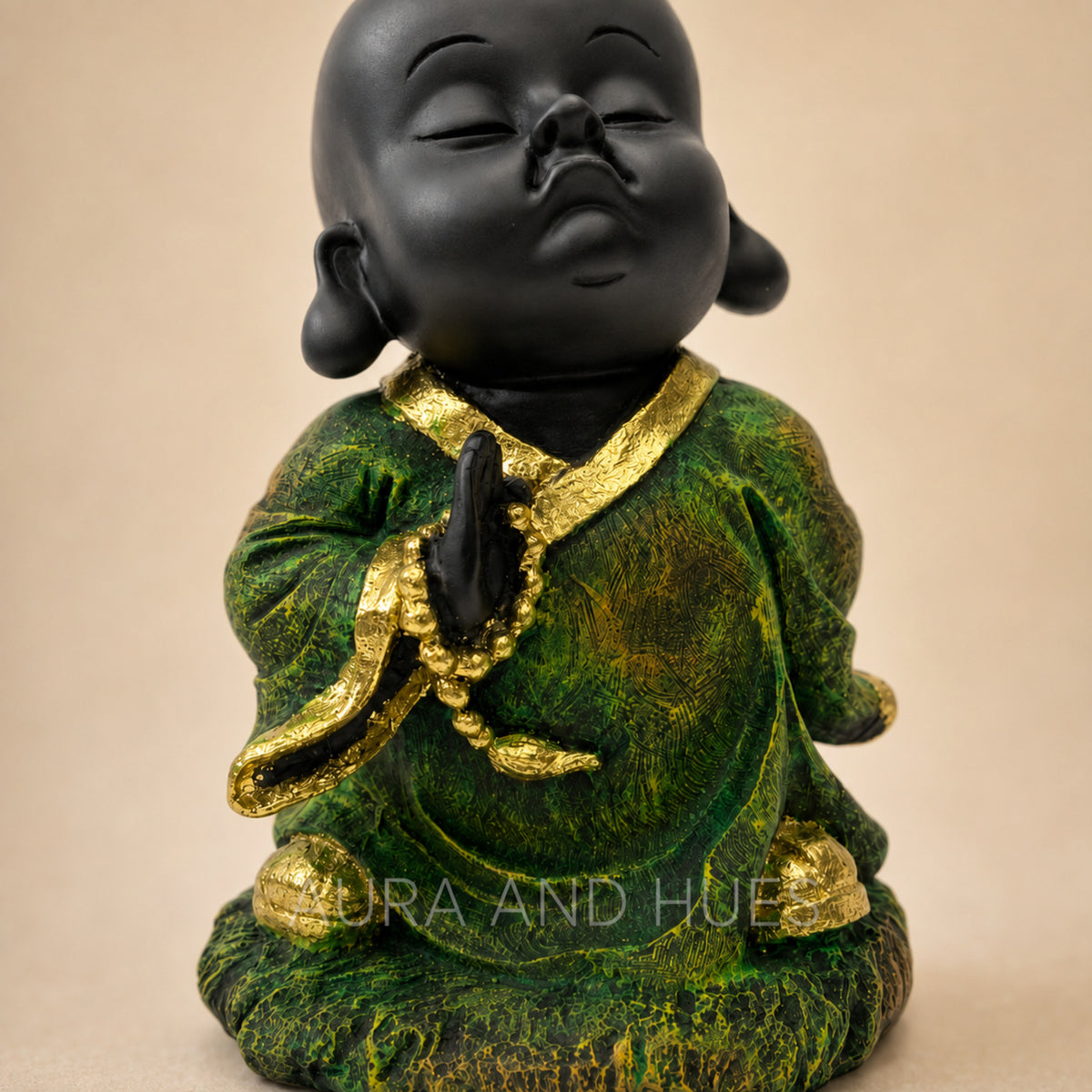 Abstract Standing Yoga Figurine - Green Golden