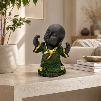 Abstract Graceful Dancer Figurine - Green Golden
