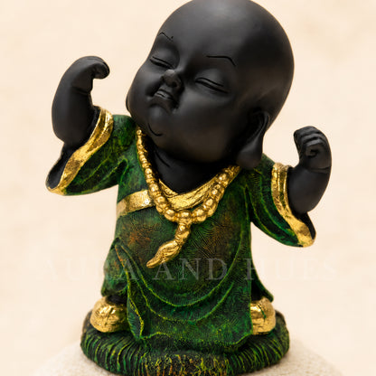 Abstract Graceful Dancer Figurine - Green Golden