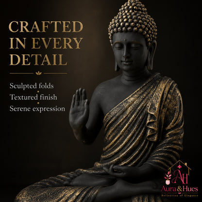 Sacred Stone-Finish Radha Krishna Idol - Pinkish Beige & Gold