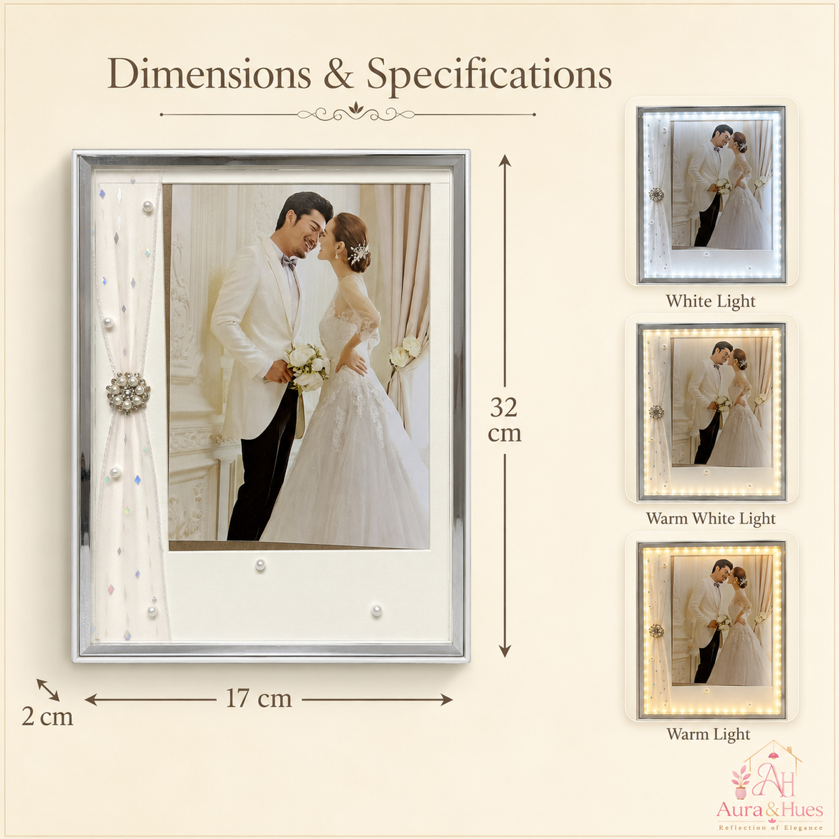 AS-49 frame dimensions 32x17x2 cm with 3 lighting modes