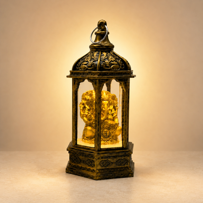 Ganesha Lantern Table Lamp with Warm LED Light | Decorative Diya Lamp