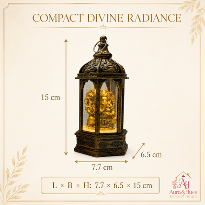 Ganesha Lantern Table Lamp with Warm LED Light | Decorative Diya Lamp