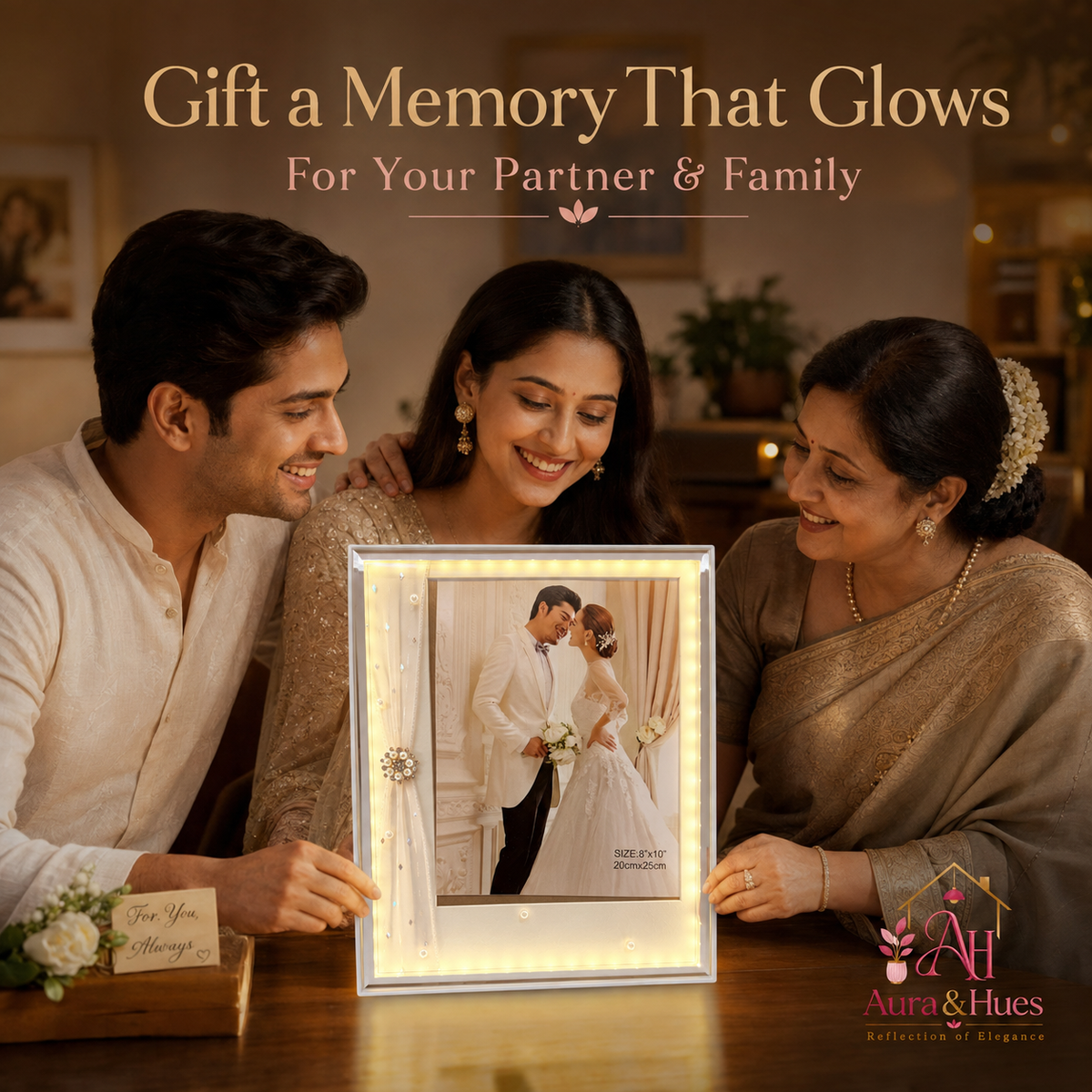 Gift a memory that glows – Aura & Hues LED photo frame for partner and family