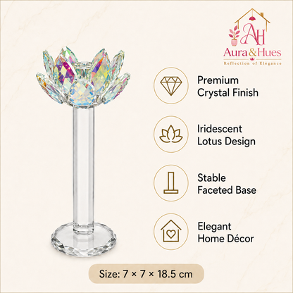 Aura & Hues Tall Fluted Pillar Scented Candle Luxury Handcrafted Natural Soy Wax Candle for Dinner Tables and Living Spaces
