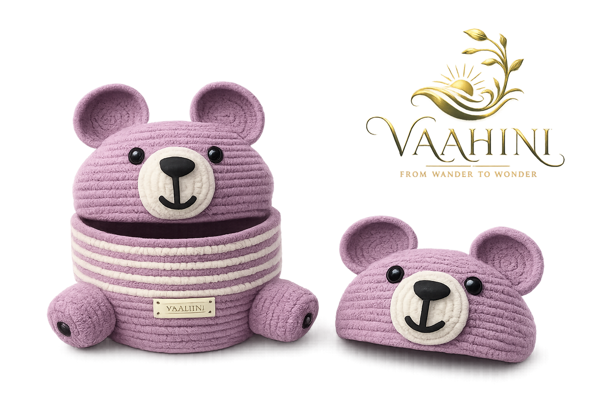 Vaahini Cotton Rope Teddy Basket - A Gift Full of Love and Warmth