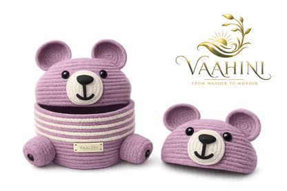 Vaahini Cotton Rope Teddy Basket - A Gift Full of Love and Warmth