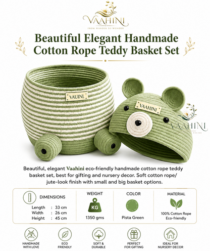 Vaahini Cotton Rope Big Teddy Basket - Gift Box