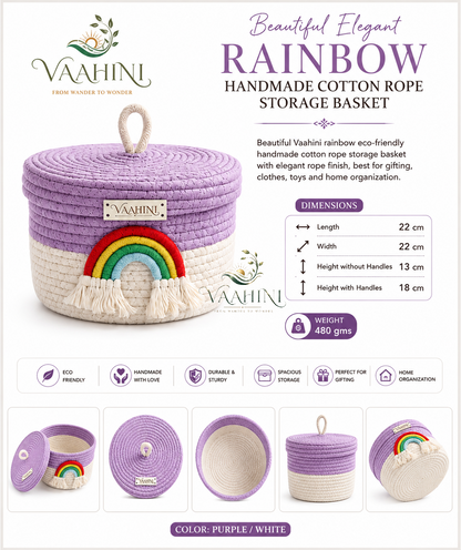 Vaahini Rainbow Basket - Perfect for gifting and home storage