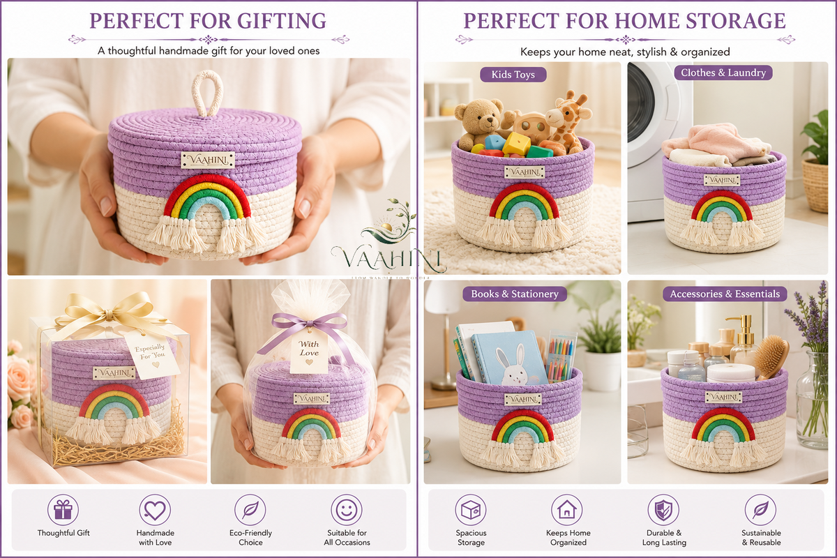 Vaahini Rainbow Basket - Beautiful gift made with love