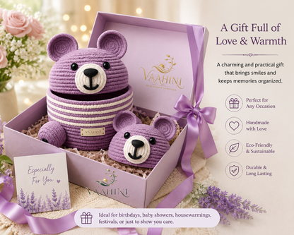 Vaahini Cotton Rope Teddy Basket - Lifestyle view