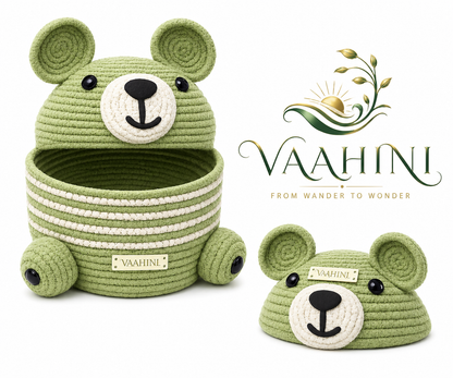 Vaahini Cotton Rope Teddy Basket - Multiple angles