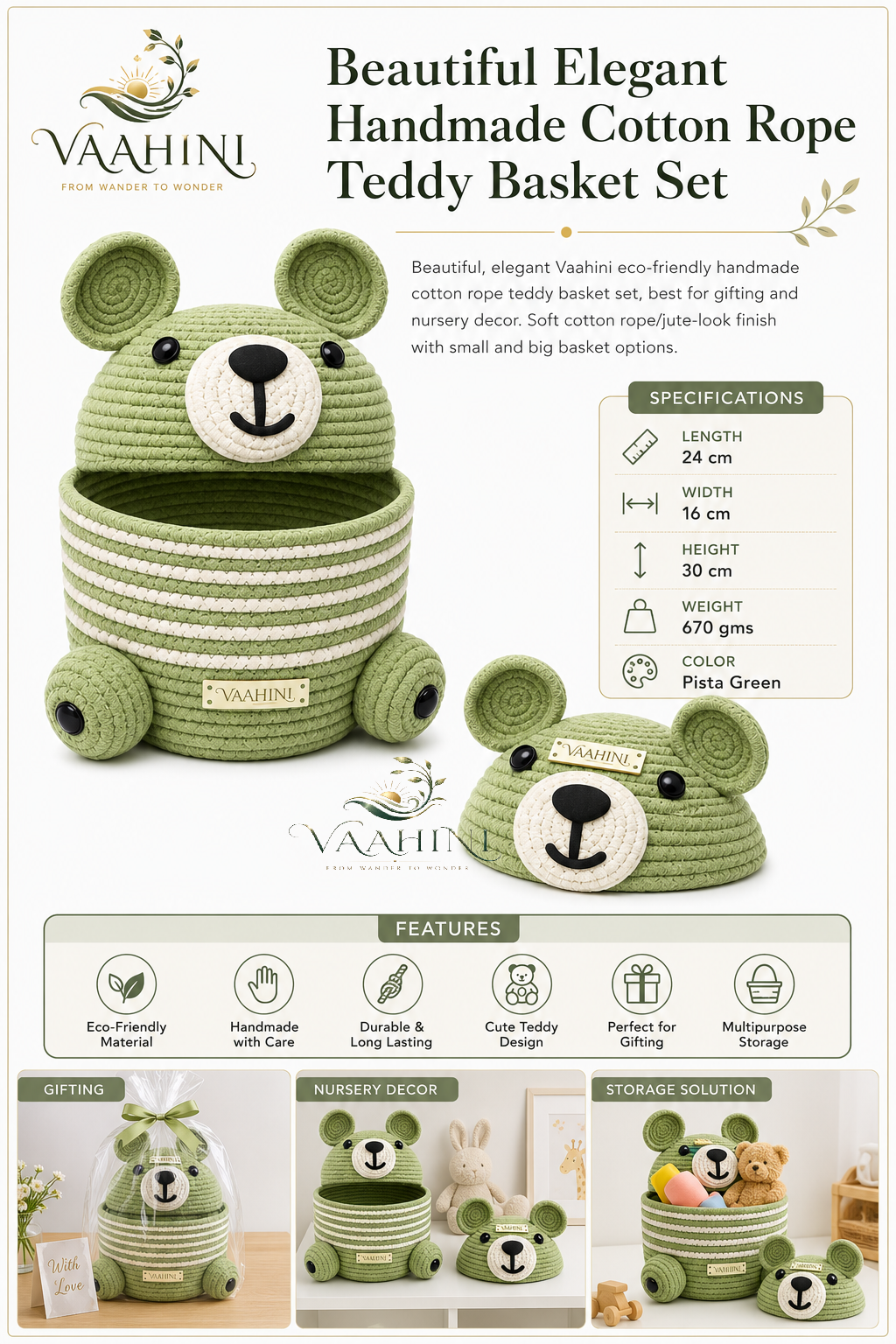 Vaahini Teddy Basket - Perfect gift and smart storage