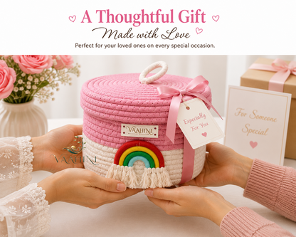Vaahini Rainbow Cotton Rope Basket - Lifestyle