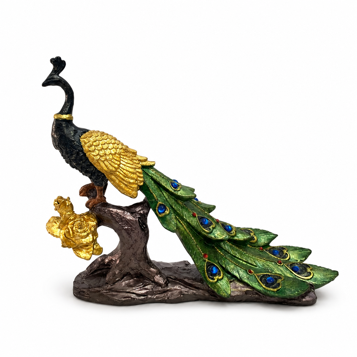 Modern Abstract Ribbon Arc Showpiece - Gold & Emerald Green
