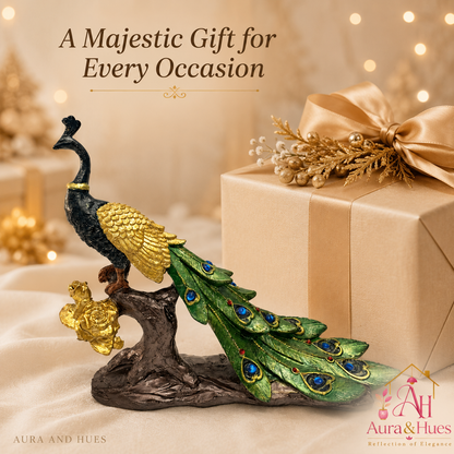 Modern Abstract Ribbon Arc Showpiece - Gold & Emerald Green
