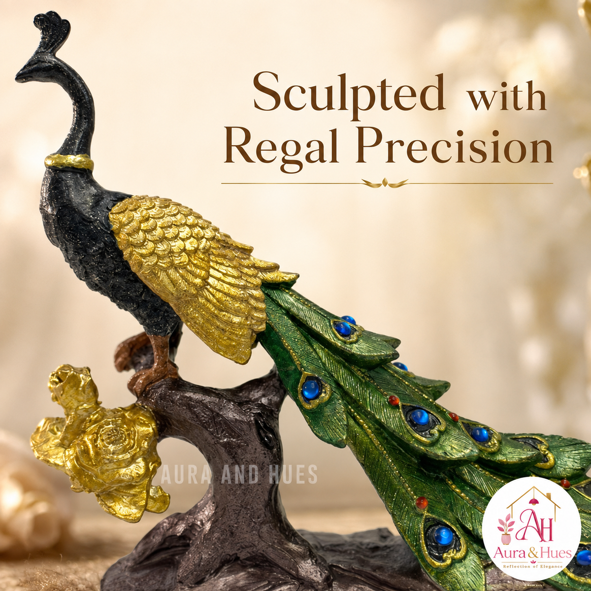 Modern Abstract Ribbon Arc Showpiece - Gold & Emerald Green