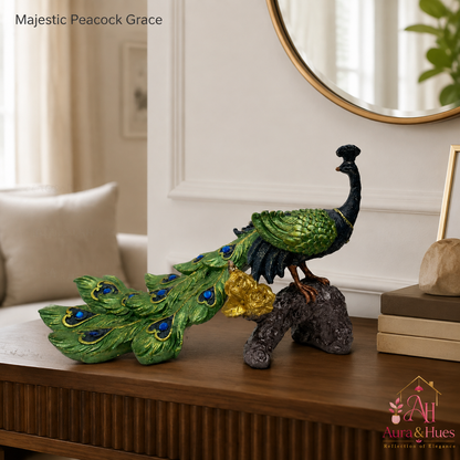 Contemporary Geometric Wave Sculptural Accent - Green, Black & Brown