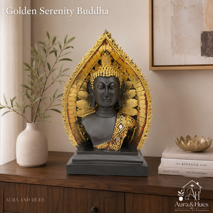 Spiritual Meditating Buddha Showpiece - Golden & Ebony Black