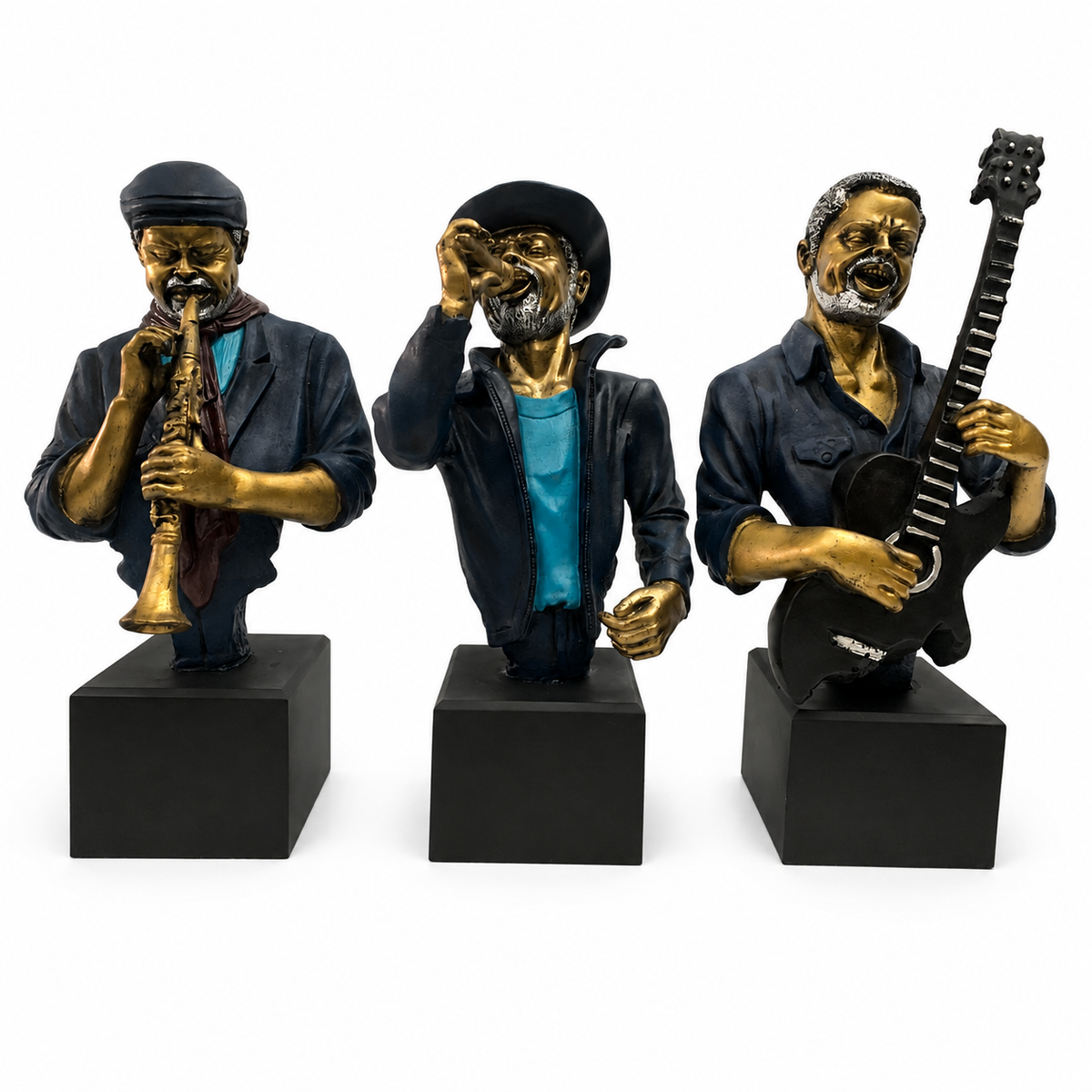Grand Majestic Art Sculpture - Royal Blue, Metallic Gold & Silver