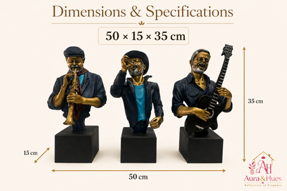 Grand Majestic Art Sculpture - Royal Blue, Metallic Gold & Silver