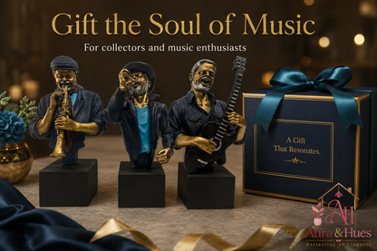 Grand Majestic Art Sculpture - Royal Blue, Metallic Gold & Silver