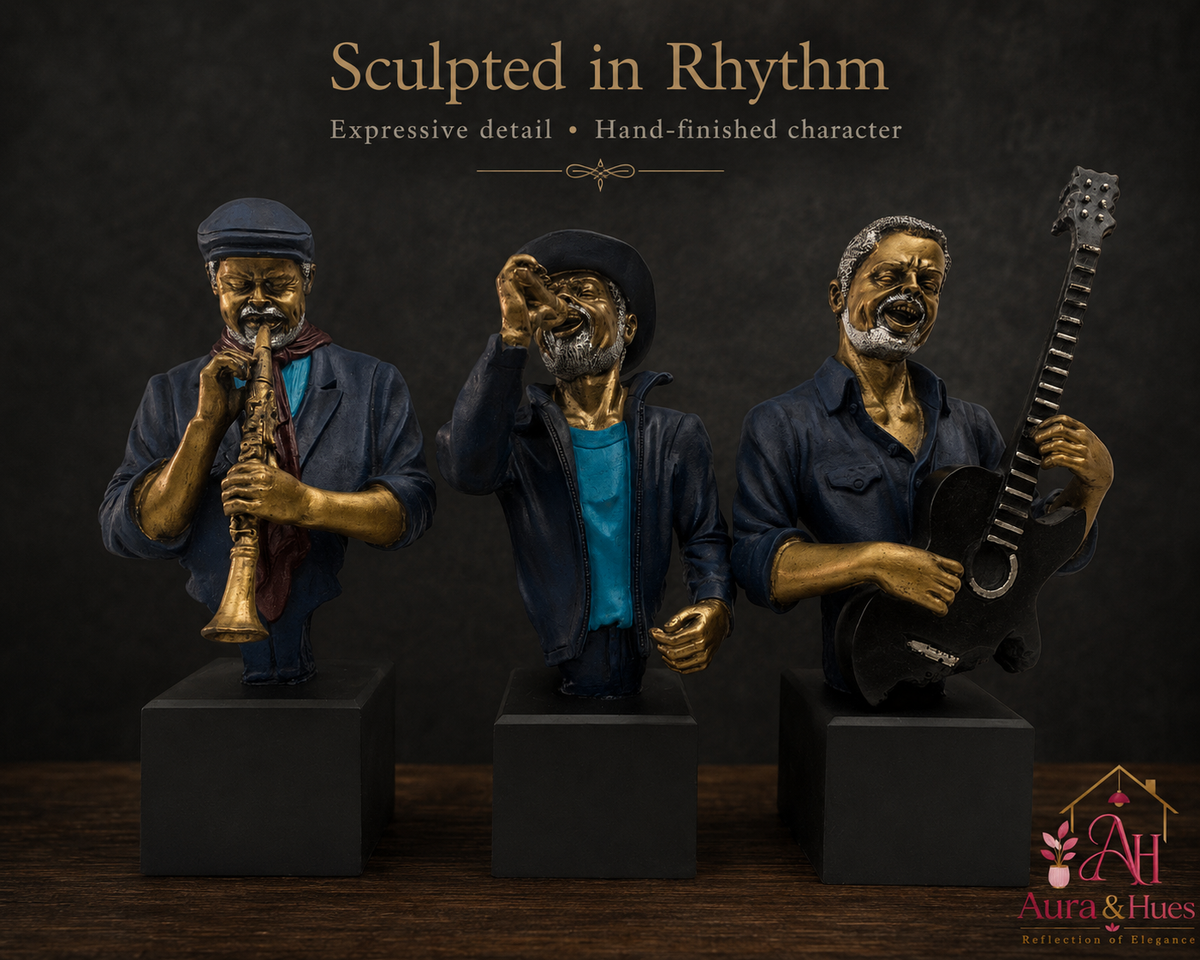 Grand Majestic Art Sculpture - Royal Blue, Metallic Gold & Silver