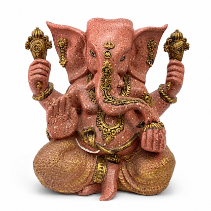 Grand Divine Ganesha Idol (Large) - Dusty Rose Gold