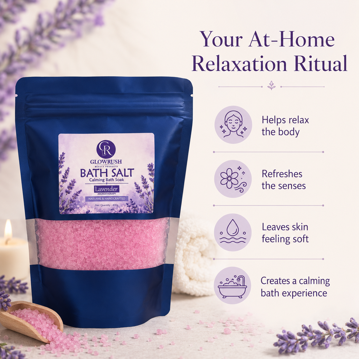 Bath Salt Color Purple (Lavender)