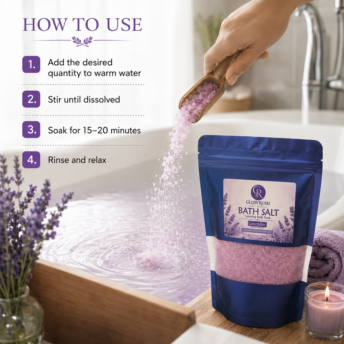 Bath Salt Color Purple (Lavender)