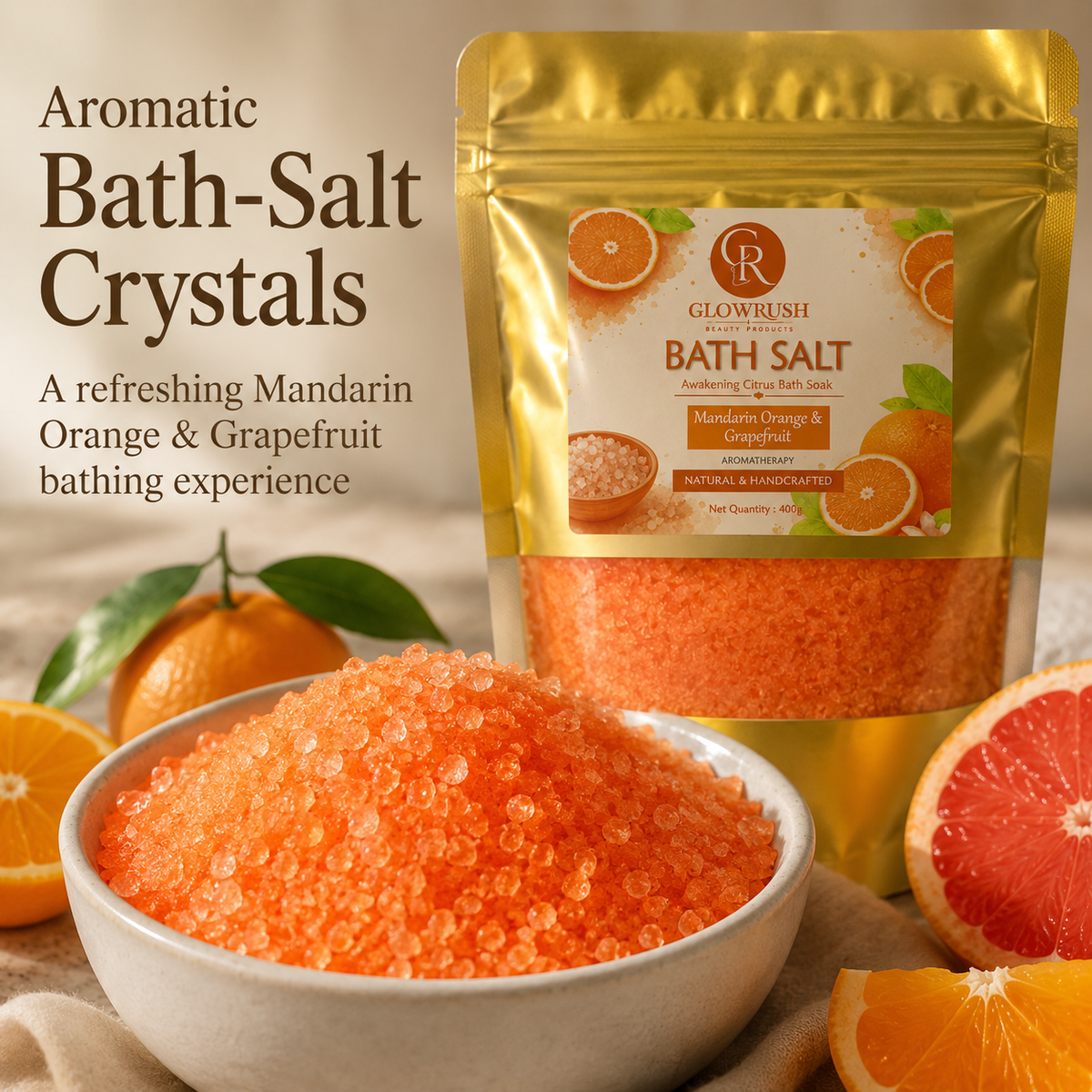 Bath Salt Color Orange (Mandarin Orange & GrapeFruit)