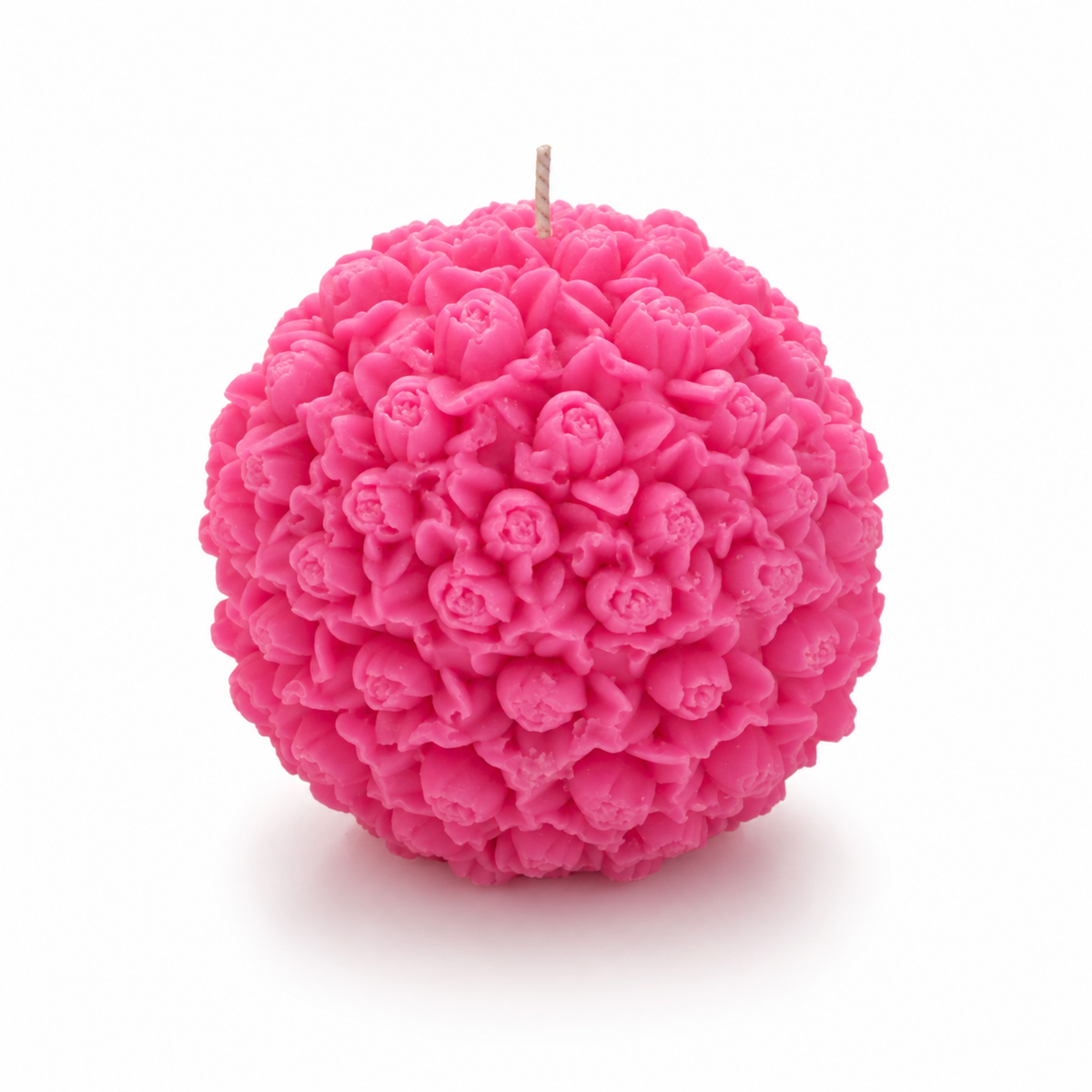 Aura & Hues Rose Bloom Ball Scented Candle, Pink Hand-Poured Natural Wax Candle with Sculpted Floral Design, Decorative Candle for Home Décor, Birthdays & Gifting