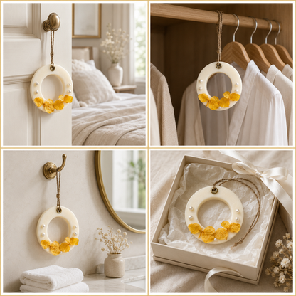Aura & Hues (set of 2) Botanical Wax Sachets with Dried Floral Decorations,(Random shape and designs)