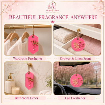 Aura & Hues (set of 2) Botanical Wax Sachets with Dried Floral Decorations,(Random shape and designs)
