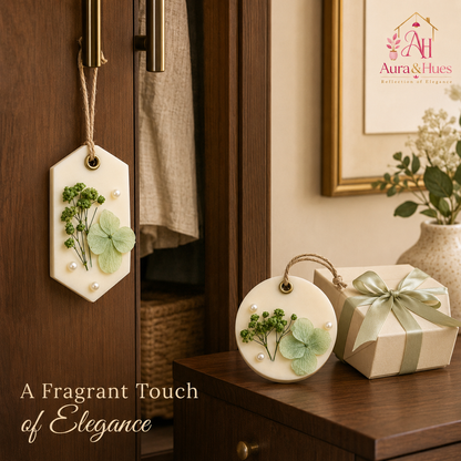 Aura & Hues (set of 2) Botanical Wax Sachets with Dried Floral Decorations,(Random shape and designs)