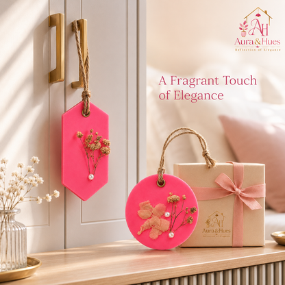 Aura & Hues (set of 2) Botanical Wax Sachets with Dried Floral Decorations,(Random shape and designs)