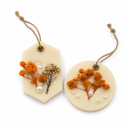 Aura & Hues (set of 2) Botanical Wax Sachets with Dried Floral Decorations,(Random shape and designs)