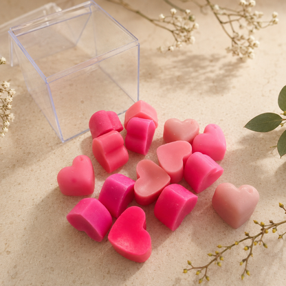 Aura & Hues Pink Heart Wax Melts, 160 g, Decorative Home Fragrance Pack for Gifting