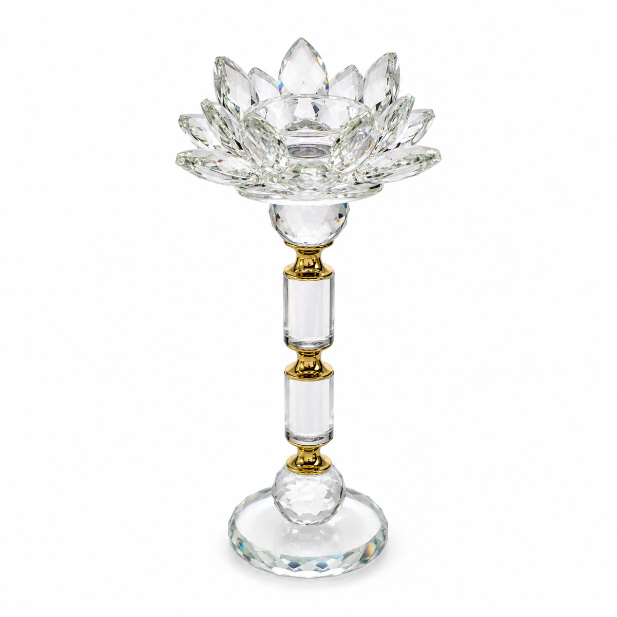 Aura & Hues Elegant Handcrafted Metal Candle Stand Contemporary Decorative Candlestick Holder for Dining Table and Living Room