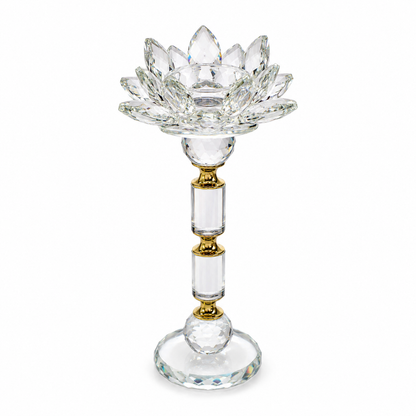 Aura & Hues Elegant Handcrafted Metal Candle Stand Contemporary Decorative Candlestick Holder for Dining Table and Living Room