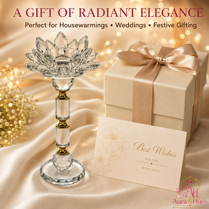 Aura & Hues Elegant Handcrafted Metal Candle Stand Contemporary Decorative Candlestick Holder for Dining Table and Living Room