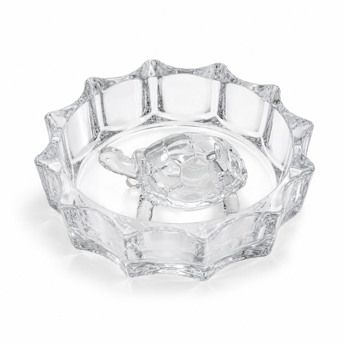 Aura & Hues Handcrafted Crystal Turtle Figurine Tortoise Statue for Feng Shui Vastu Good Luck Home Office Centerpiece Decor
