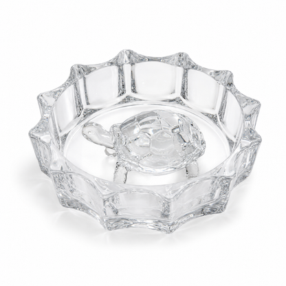 Aura & Hues Handcrafted Crystal Turtle Figurine Tortoise Statue for Feng Shui Vastu Good Luck Home Office Centerpiece Decor