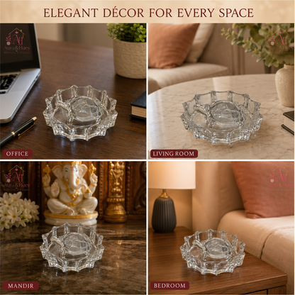 Aura & Hues Handcrafted Crystal Turtle Figurine Tortoise Statue for Feng Shui Vastu Good Luck Home Office Centerpiece Decor