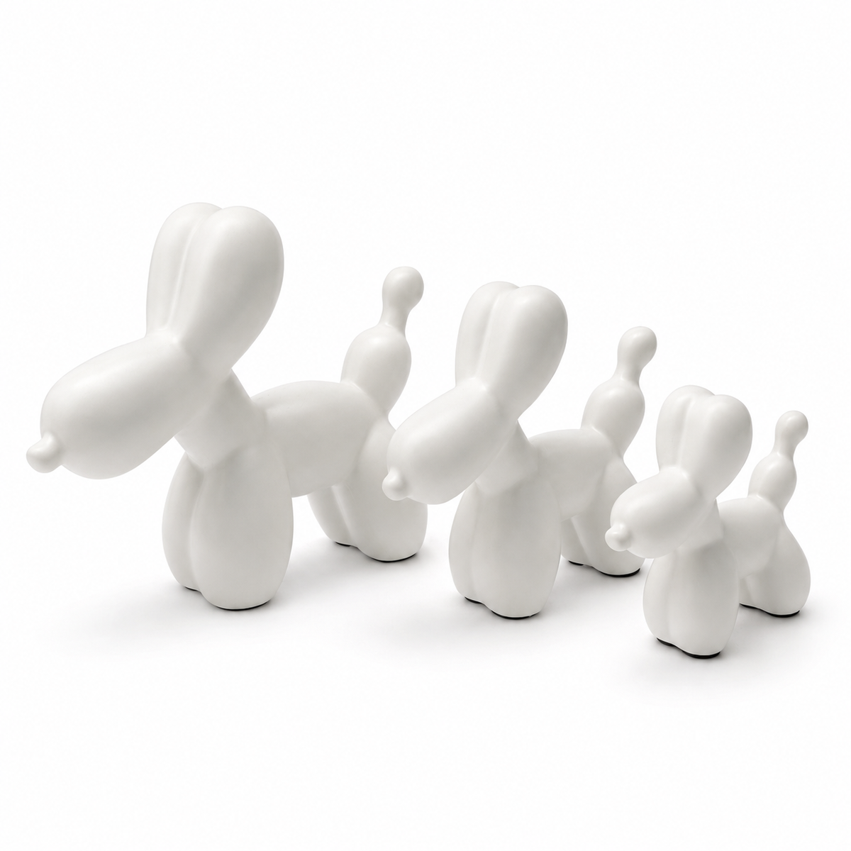 Aura & Hues Elegant Pure White Ceramic Dog Figurine Contemporary Minimalist Animal Showpiece Statue for Home Interior Accent Decor