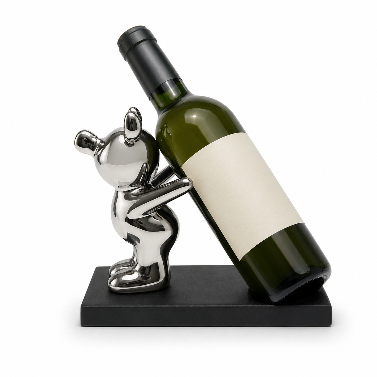 Aura & Hues Modern Artistic Decorative Wine Bottle Holder Stand Elegant Tabletop Wine Rack Sculpture for Dining Table and Bar Cabinet