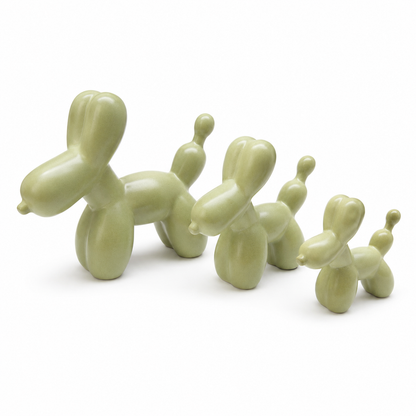 Aura & Hues Vibrant Emerald Green Ceramic Dog Figurine Modern Minimalist Animal Statue Accent for Console Table and Living Room Decor