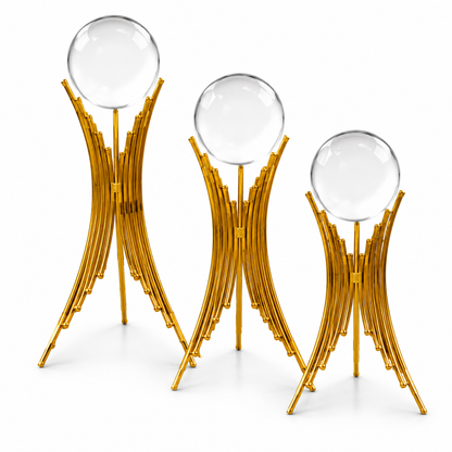 Crystal Orb Elegance Sculpture Set (Set of 3)
